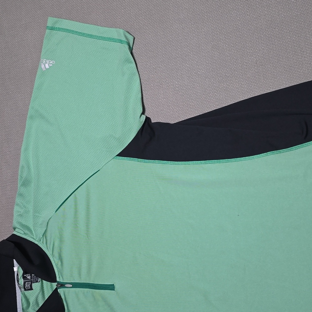 Adidas Polo T-Shirt 1/4 Zip Green Black Mens Size XXL Activewear Sport Jersey - Picture 7 of 16